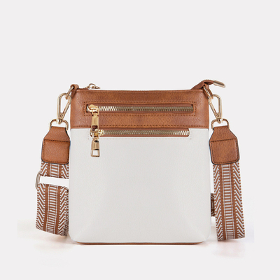 NEW DETACHABLE JACQUARD STRAP RETRO COLOR PU LEATHER CROSSBODY BAG CROSS-BORDER WOMEN'S BAG