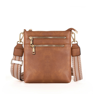 NEW DETACHABLE JACQUARD STRAP RETRO COLOR PU LEATHER CROSSBODY BAG CROSS-BORDER WOMEN'S BAG