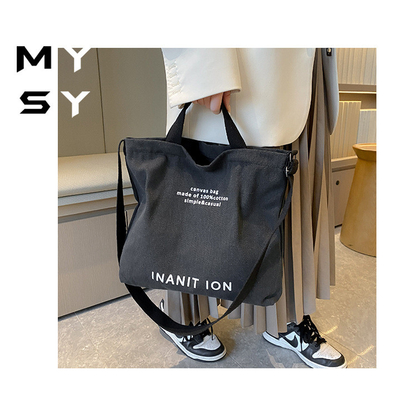 MEN'S AND WOMEN'S CROSSBODY BAG WASHED CANVAS THICKENED HANDBAG LARGE CAPACITY TREND URBAN ART STUDENT BAG
