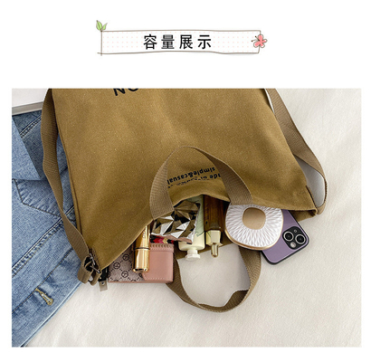 MEN'S AND WOMEN'S CROSSBODY BAG WASHED CANVAS THICKENED HANDBAG LARGE CAPACITY TREND URBAN ART STUDENT BAG