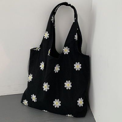 EMBROIDERY BLACK BUTTERFLY CANVAS BAG LACE FAIRY LEISURE TRAVEL FEMALE BAG ART LARGE CAPACITY HUNDRED