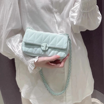 2024 SPRING/SUMMER NEW HIGH-GRADE TEXTURE SMALL BAG FEMALE DIAMOND CHAIN SHOULDER UNDERARM BAG