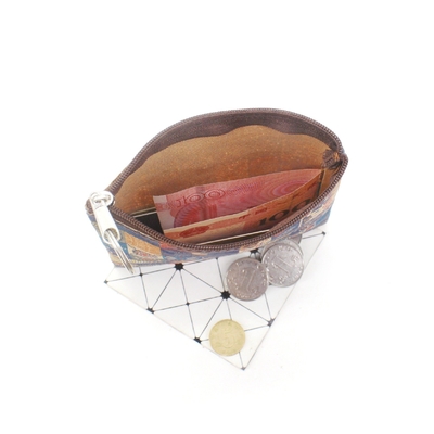 VINTAGE TRUE WOOD PRINT CORK COIN PURSE BARK PRINT COIN BAG KEY SMALL SQUARE BAG CASUAL NOSTALGIA CLUTCH BAG