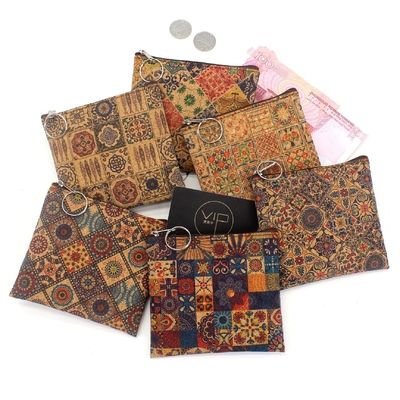 VINTAGE TRUE WOOD PRINT CORK COIN PURSE BARK PRINT COIN BAG KEY SMALL SQUARE BAG CASUAL NOSTALGIA CLUTCH BAG