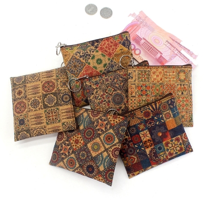 VINTAGE TRUE WOOD PRINT CORK COIN PURSE BARK PRINT COIN BAG KEY SMALL SQUARE BAG CASUAL NOSTALGIA CLUTCH BAG