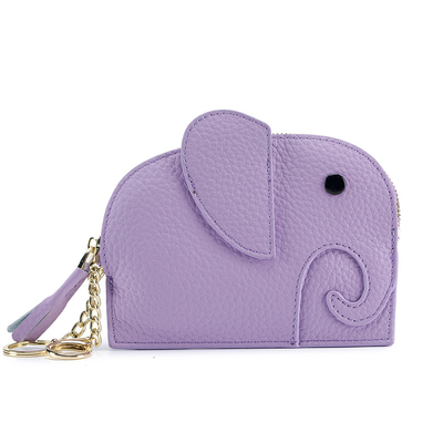 FIRST LAYER COWHIDE WOMEN'S COIN PURSE NEW ELEPHANT CREATIVE TASSEL ZIPPER BAG LEATHER KEY BAG COIN BAG