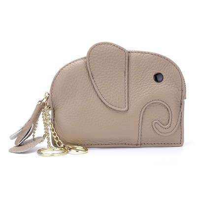 FIRST LAYER COWHIDE WOMEN'S COIN PURSE NEW ELEPHANT CREATIVE TASSEL ZIPPER BAG LEATHER KEY BAG COIN BAG