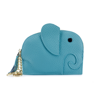 FIRST LAYER COWHIDE WOMEN'S COIN PURSE NEW ELEPHANT CREATIVE TASSEL ZIPPER BAG LEATHER KEY BAG COIN BAG