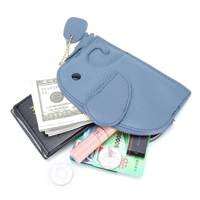 FIRST LAYER COWHIDE WOMEN'S COIN PURSE NEW ELEPHANT CREATIVE TASSEL ZIPPER BAG LEATHER KEY BAG COIN BAG