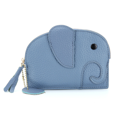 FIRST LAYER COWHIDE WOMEN'S COIN PURSE NEW ELEPHANT CREATIVE TASSEL ZIPPER BAG LEATHER KEY BAG COIN BAG
