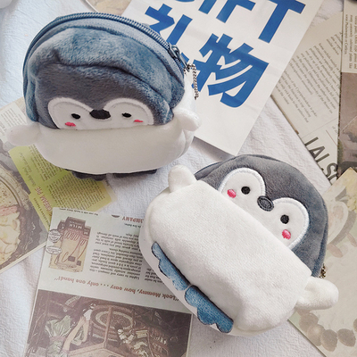 CUTE CUTE LITTLE PENGUIN COIN WALLET PORT RED ENVELOPE DATA LINE BAG COIN BAG