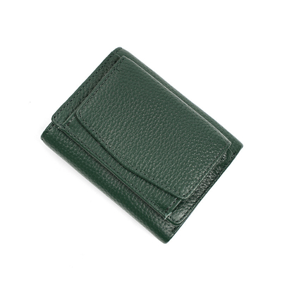 ANTI-THEFT BRUSH WOMEN'S LEATHER WALLET SHORT CARD BAG THREE FOLD SMALL WALLET RFID MINI COWHIDE COIN WALLET CROSS-BORDE