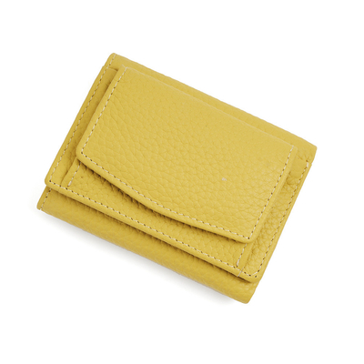 ANTI-THEFT BRUSH WOMEN'S LEATHER WALLET SHORT CARD BAG THREE FOLD SMALL WALLET RFID MINI COWHIDE COIN WALLET CROSS-BORDE