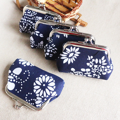 ETHNIC STYLE BATIK COIN PURSE MINI BUCKLE SMALL PURSE WOMEN'S COIN BAG