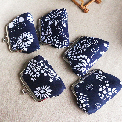 ETHNIC STYLE BATIK COIN PURSE MINI BUCKLE SMALL PURSE WOMEN'S COIN BAG