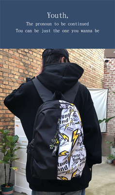 FASHION COLOR SPLICING NEW CASUAL BACKPACK JUNIOR HIGH SCHOOL STUDENT BAG MULTI-FUNCTIONAL LARGE CAPACITY BAG