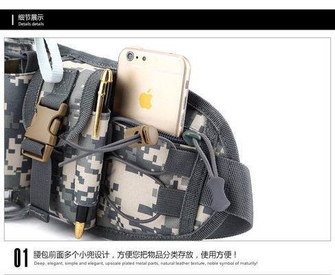 Outdoor Sports Bag Tactical Camouflage Waist Pack with Waterproof Material Adjustable Strap and Convenient Water Cup Holder Design