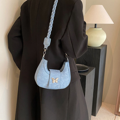 POPULAR NEW NICHE DESIGN BAG FEMALE TREND FOREIGN STYLE BUTTERFLY BAG ADVANCED SENSE OF ALL SHOULDER UNDERARM BAG