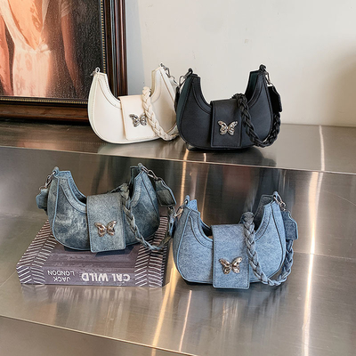 POPULAR NEW NICHE DESIGN BAG FEMALE TREND FOREIGN STYLE BUTTERFLY BAG ADVANCED SENSE OF ALL SHOULDER UNDERARM BAG