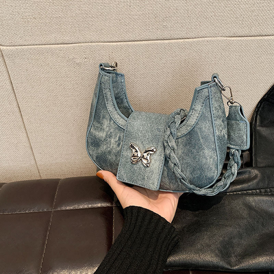 POPULAR NEW NICHE DESIGN BAG FEMALE TREND FOREIGN STYLE BUTTERFLY BAG ADVANCED SENSE OF ALL SHOULDER UNDERARM BAG