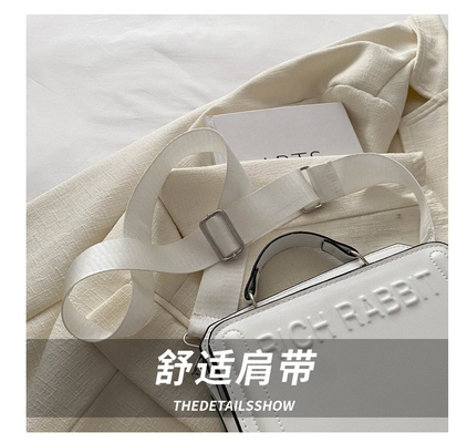SIMPLE FASHION LETTER BAG WOMEN'S NEW INS COMMUTER HANDBAG SMALL SQUARE BAG SENIOR TEXTURE WIDE SHOULDER STRAP CROSSBODY