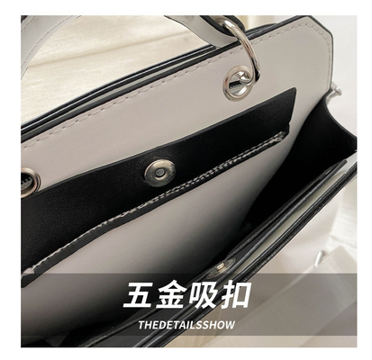 SIMPLE FASHION LETTER BAG WOMEN'S NEW INS COMMUTER HANDBAG SMALL SQUARE BAG SENIOR TEXTURE WIDE SHOULDER STRAP CROSSBODY