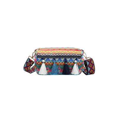 FASHION CHINESE NATIONAL STYLE WIDE SHOULDER STRAP PILLOW BAG CROSSBODY BAG STRIPED SHOULDER BAG WOMEN'S BAG