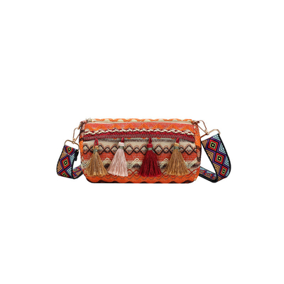 FASHION CHINESE NATIONAL STYLE WIDE SHOULDER STRAP PILLOW BAG CROSSBODY BAG STRIPED SHOULDER BAG WOMEN'S BAG