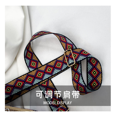 FASHION CHINESE NATIONAL STYLE WIDE SHOULDER STRAP PILLOW BAG CROSSBODY BAG STRIPED SHOULDER BAG WOMEN'S BAG