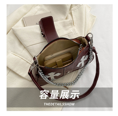 HIGH-GRADE UNDERARM BAG WOMEN'S NEW AUTUMN AND WINTER FASHION NICHE FASHION EVERYTHING RETRO CHAIN COMMUTER SHOULDER UND