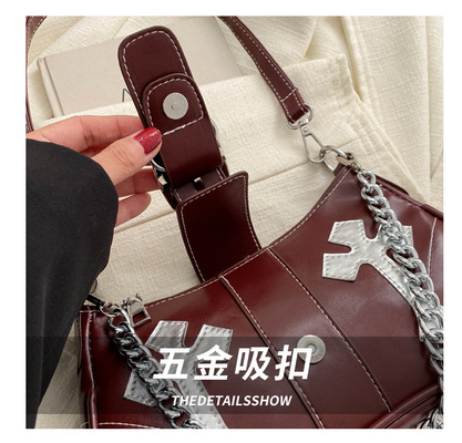 HIGH-GRADE UNDERARM BAG WOMEN'S NEW AUTUMN AND WINTER FASHION NICHE FASHION EVERYTHING RETRO CHAIN COMMUTER SHOULDER UND