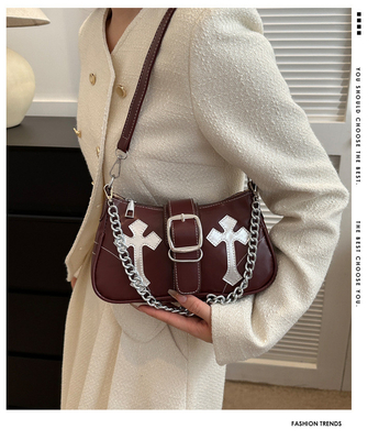 HIGH-GRADE UNDERARM BAG WOMEN'S NEW AUTUMN AND WINTER FASHION NICHE FASHION EVERYTHING RETRO CHAIN COMMUTER SHOULDER UND