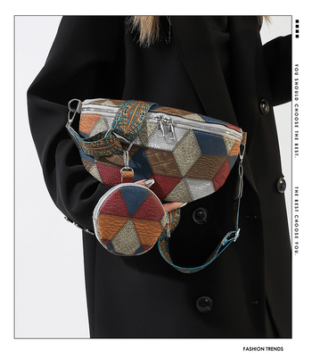 AUTUMN AND WINTER RETRO CROSSBODY BAG BAG FEMALE BAG FASHION CHEST CROSSBODY BAG NEW NICHE DESIGN MOBILE PHONE RETRO FAN