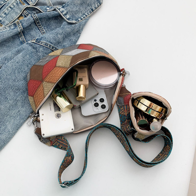 AUTUMN AND WINTER RETRO CROSSBODY BAG BAG FEMALE BAG FASHION CHEST CROSSBODY BAG NEW NICHE DESIGN MOBILE PHONE RETRO FAN