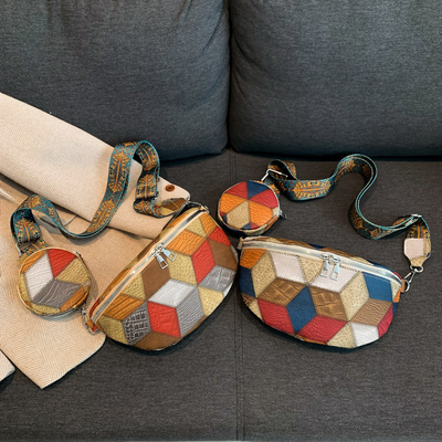 AUTUMN AND WINTER RETRO CROSSBODY BAG BAG FEMALE BAG FASHION CHEST CROSSBODY BAG NEW NICHE DESIGN MOBILE PHONE RETRO FAN