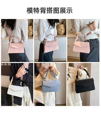HIGH-GRADE HANDBAG WOMEN TREND NEW FASHION NICHE DESIGN HAND BILL OF LADING SHOULDER BAG ALL TEXTURE CROSSBODY BAG