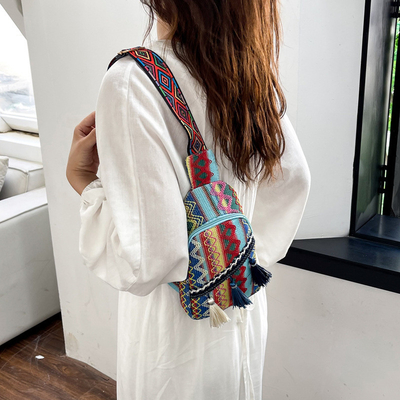 NEW CHINESE FASHION SINGLE SHOULDER CROSSBODY BAG NET RED SIMPLE ETHNIC STYLE SMALL BAG TEXTURE CHEST BAG WOMEN'S BAG