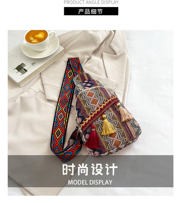 NEW CHINESE FASHION SINGLE SHOULDER CROSSBODY BAG NET RED SIMPLE ETHNIC STYLE SMALL BAG TEXTURE CHEST BAG WOMEN'S BAG