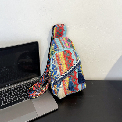 NEW CHINESE FASHION SINGLE SHOULDER CROSSBODY BAG NET RED SIMPLE ETHNIC STYLE SMALL BAG TEXTURE CHEST BAG WOMEN'S BAG