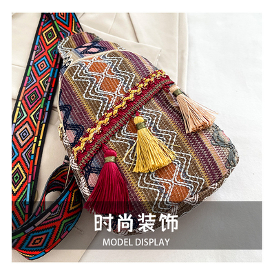 NEW CHINESE FASHION SINGLE SHOULDER CROSSBODY BAG NET RED SIMPLE ETHNIC STYLE SMALL BAG TEXTURE CHEST BAG WOMEN'S BAG