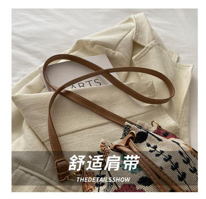 NEW CHINESE NATIONAL WIND ARMPIT BUCKET BAG SIMPLE FASHION TREND SUMMER NEW LINEN STYLE HIGH-GRADE SENSE SINGLE SHOULDER