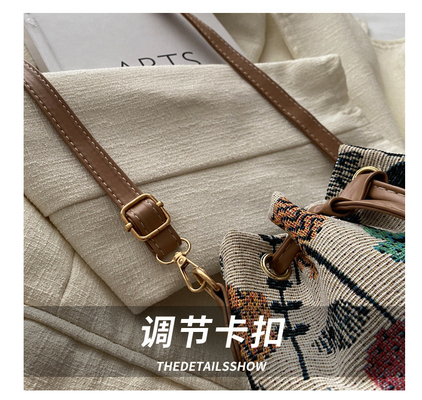 NEW CHINESE NATIONAL WIND ARMPIT BUCKET BAG SIMPLE FASHION TREND SUMMER NEW LINEN STYLE HIGH-GRADE SENSE SINGLE SHOULDER