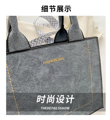 VINTAGE CHIC TEXTURED LETTER TOTE BAG WOMEN'S BAG 2024 NEW LARGE CAPACITY FASHION HANDBAG WIDE STRAP SHOULDER BAG