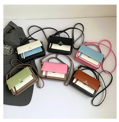 2024 SPRING AND SUMMER NEW FASHION SMALL SQUARE BAG SINGLE SHOULDER BAG MATCHING COLOR HAND CROSSBODY BAG