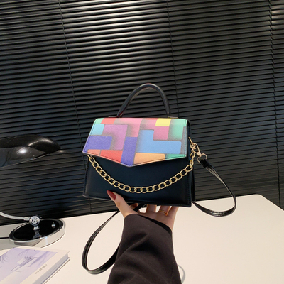 2024 SPRING/SUMMER NEW FASHION TEXTURE MATCHING COLOR CROSSBODY BAG SHOULDER HANDBAG THIS YEAR