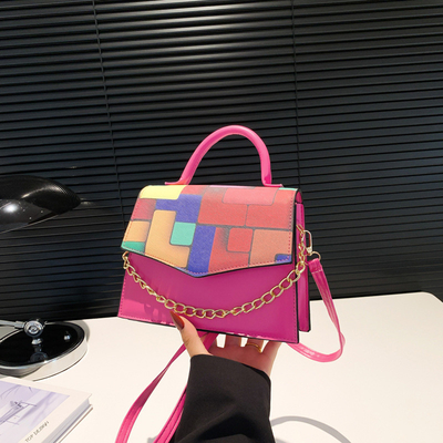 2024 SPRING/SUMMER NEW FASHION TEXTURE MATCHING COLOR CROSSBODY BAG SHOULDER HANDBAG THIS YEAR