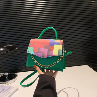 2024 SPRING/SUMMER NEW FASHION TEXTURE MATCHING COLOR CROSSBODY BAG SHOULDER HANDBAG THIS YEAR
