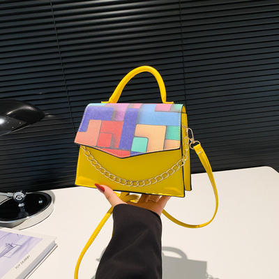 2024 SPRING/SUMMER NEW FASHION TEXTURE MATCHING COLOR CROSSBODY BAG SHOULDER HANDBAG THIS YEAR