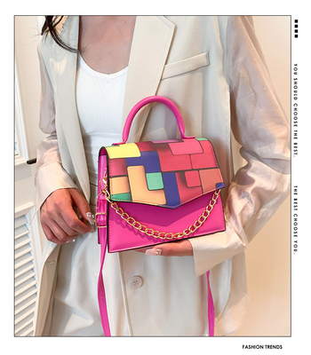 2024 SPRING/SUMMER NEW FASHION TEXTURE MATCHING COLOR CROSSBODY BAG SHOULDER HANDBAG THIS YEAR