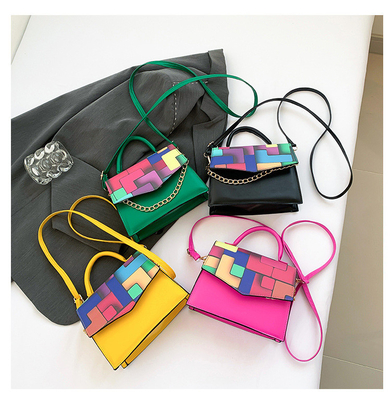 2024 SPRING/SUMMER NEW FASHION TEXTURE MATCHING COLOR CROSSBODY BAG SHOULDER HANDBAG THIS YEAR